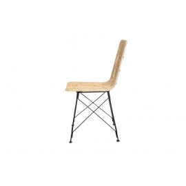 Καρέκλα Τραπεζαρίας KM Natural (45x55x85) Μέταλλο + Kubu rattan Soulworks