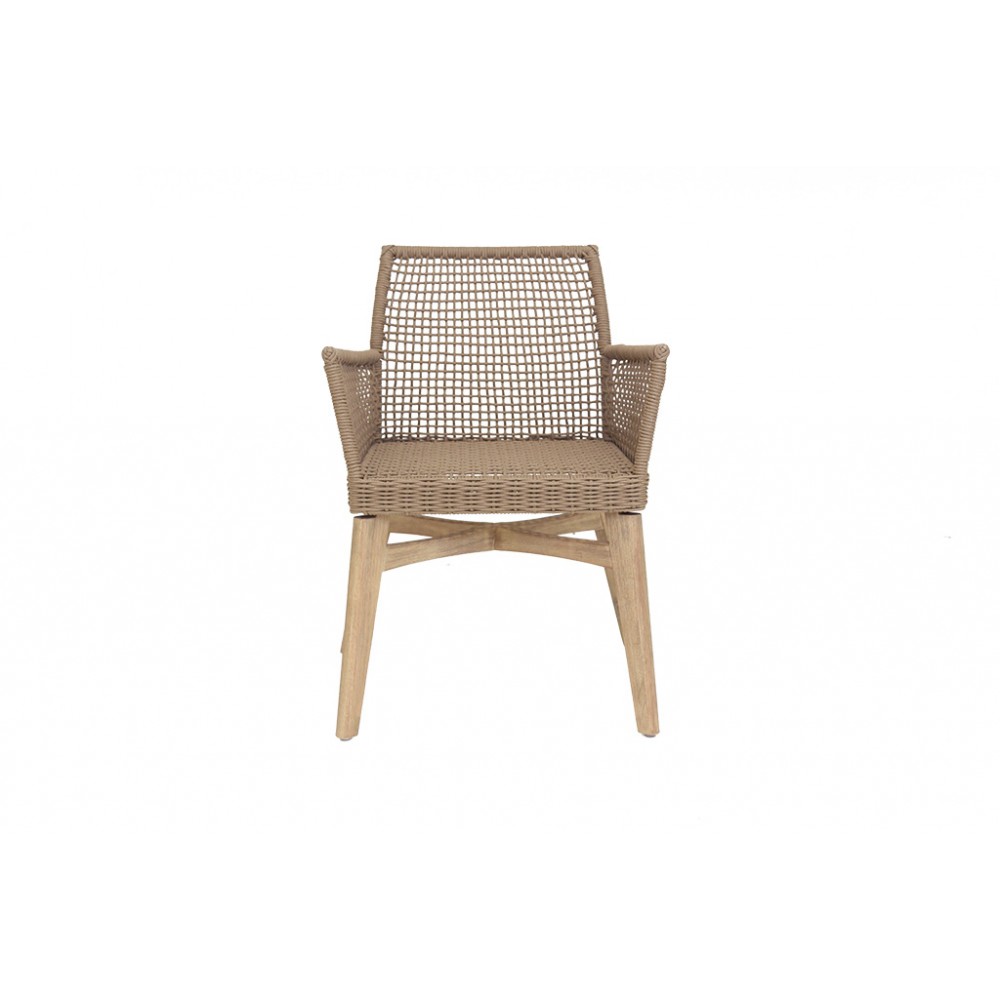 Καρέκλα Τραπεζαρίας με μπράτσα Thin Air Low Back Latte (61x59x79) eucalyptus & rope Soulworks