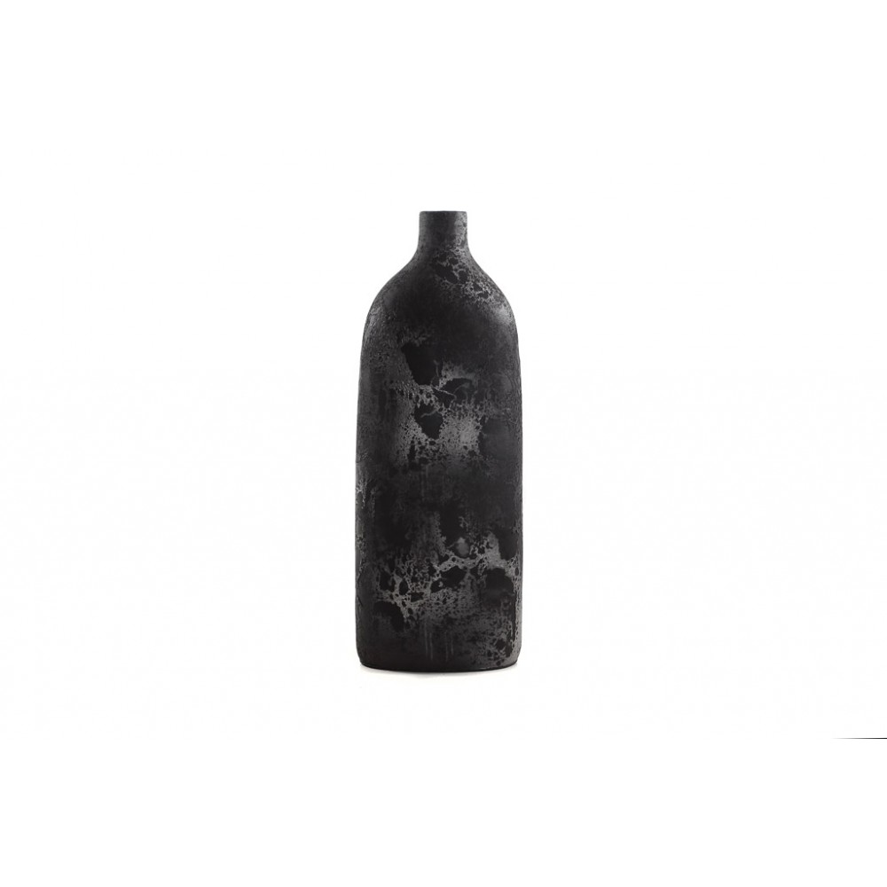 Κεραμικό Διακοσμητικό βάζο Siso Oki Black Spot Silver Large (26x18x70) Soulworks
