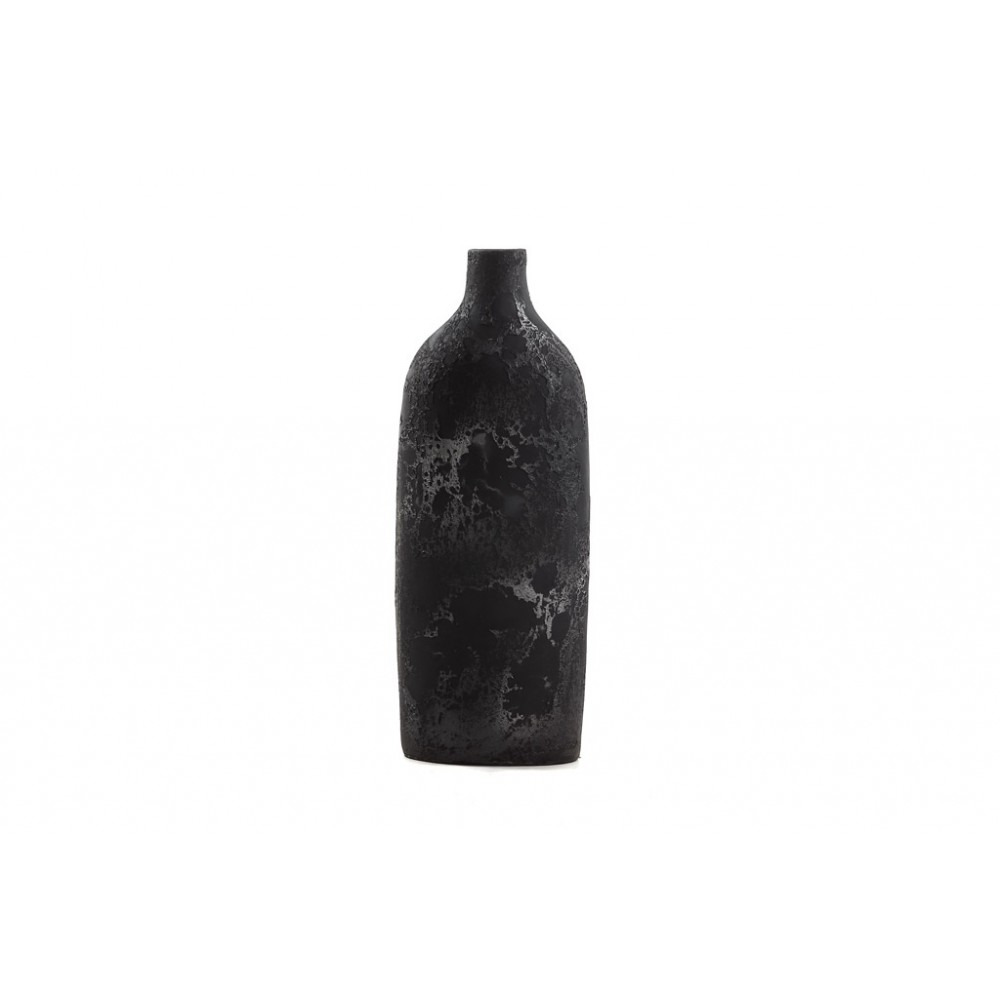Κεραμικό Διακοσμητικό βάζο Siso Oki Black Spot Silver Medium (18x13x50) Soulworks