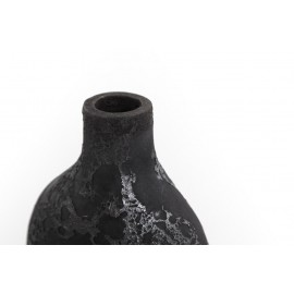 Κεραμικό Διακοσμητικό βάζο Siso Oki Black Spot Silver Medium (18x13x50) Soulworks