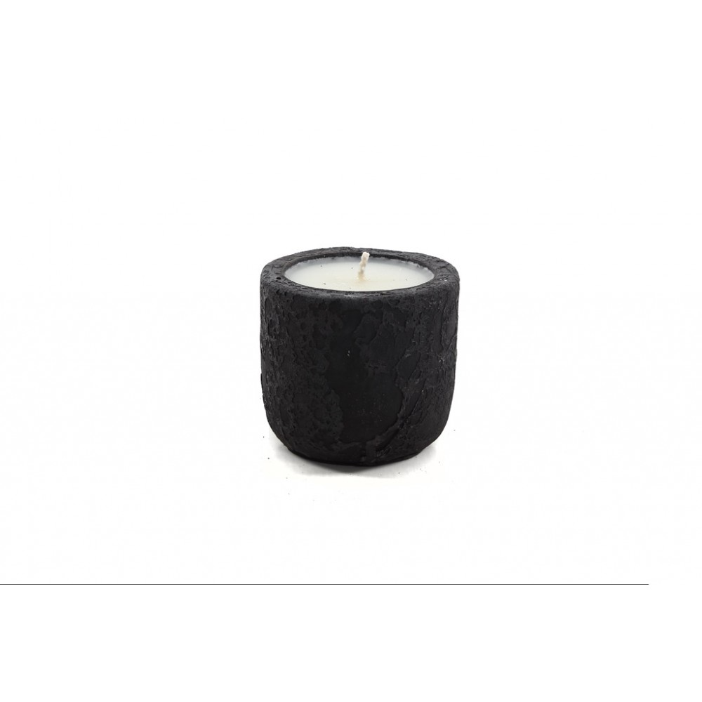 Κεραμικό Κηροπήγιο Mingi Black Spot Gray Small (11x11x10) Soulworks