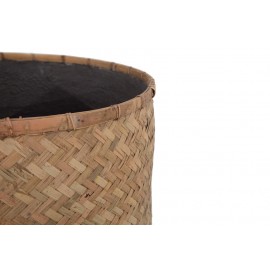 Γλάστρα Bamboo - L (63x63x69) - Des.02 bamboo και εσωτερική επένδυση από τσιμέντο Soulworks