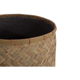 Γλάστρα Bamboo - S (48x48x53) - Des.02 bamboo και εσωτερική επένδυση από τσιμέντο Soulworks