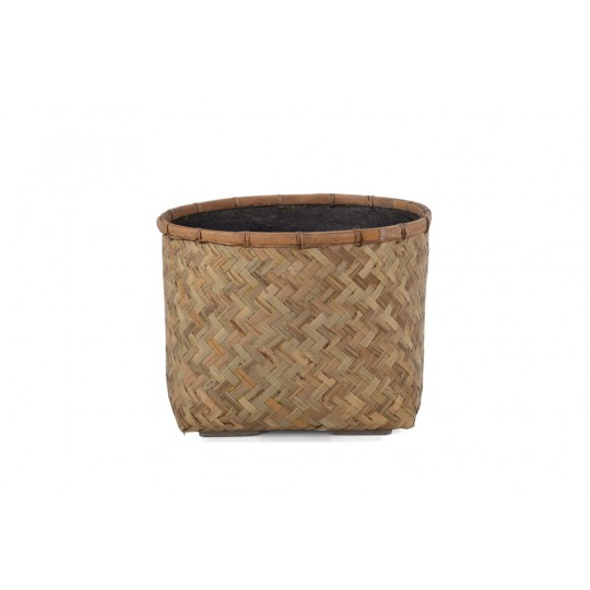Γλάστρα Bamboo - XL (48x48x35) - Des.04 bamboo και εσωτερική επένδυση από τσιμέντο Soulworks
