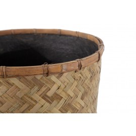 Γλάστρα Bamboo - XL (48x48x35) - Des.04 bamboo και εσωτερική επένδυση από τσιμέντο Soulworks