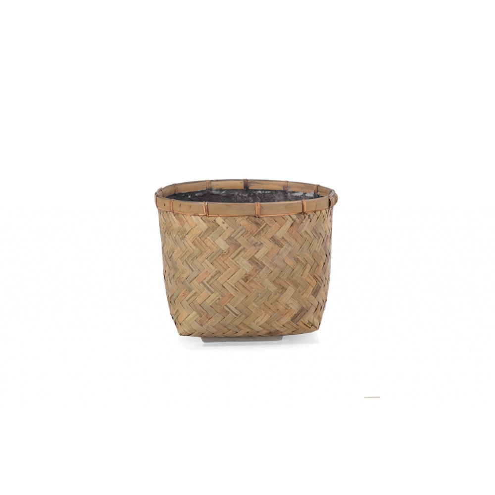 Γλάστρα Bamboo - M (29x29x22) - Des.04 bamboo και εσωτερική επένδυση από τσιμέντο Soulworks