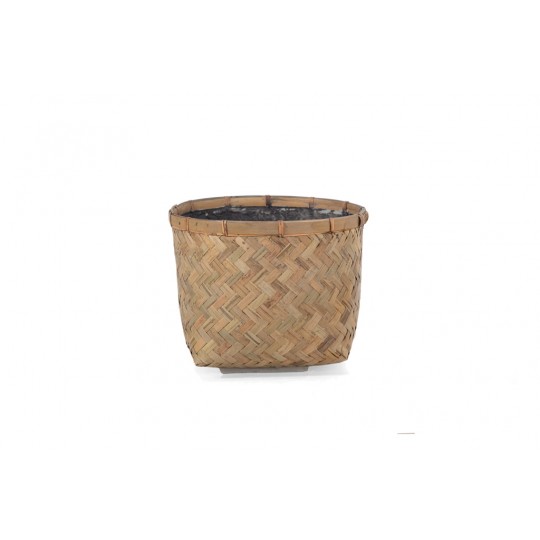 Γλάστρα Bamboo - M (29x29x22) - Des.04 bamboo και εσωτερική επένδυση από τσιμέντο Soulworks