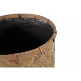 Γλάστρα Bamboo - M (29x29x22) - Des.04 bamboo και εσωτερική επένδυση από τσιμέντο Soulworks