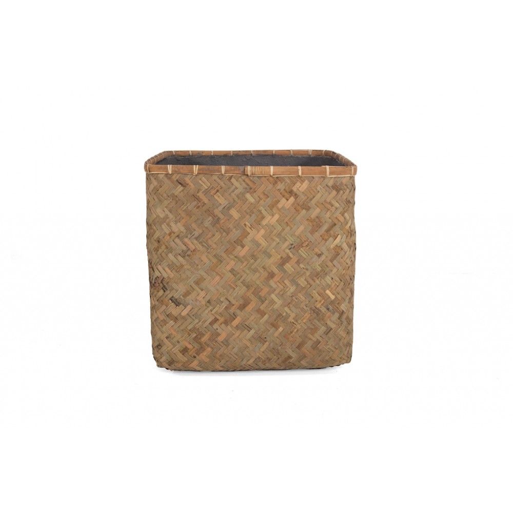 Γλάστρα Bamboo - XL (60x60x62) - Des.05 bamboo και εσωτερική επένδυση από τσιμέντο Soulworks