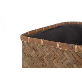 Γλάστρα Bamboo - XL (60x60x62) - Des.05 bamboo και εσωτερική επένδυση από τσιμέντο Soulworks