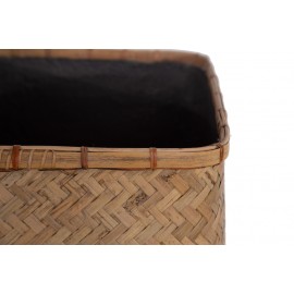 Γλάστρα Bamboo - L (50x50x52) - Des.05 bamboo και εσωτερική επένδυση από τσιμέντο Soulworks