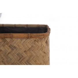 Γλάστρα Bamboo - M (40x40x41) - Des.05 bamboo και εσωτερική επένδυση από τσιμέντο Soulworks