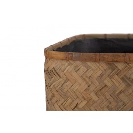 Γλάστρα Bamboo - M (40x40x41) - Des.05 bamboo και εσωτερική επένδυση από τσιμέντο Soulworks