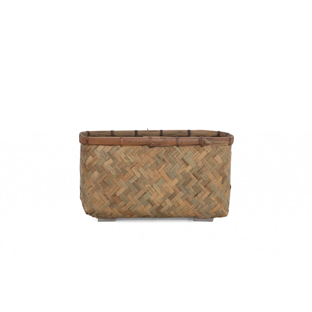 Γλάστρα Bamboo - M (40x20x21) - Des.06 bamboo και εσωτερική επένδυση από τσιμέντο Soulworks