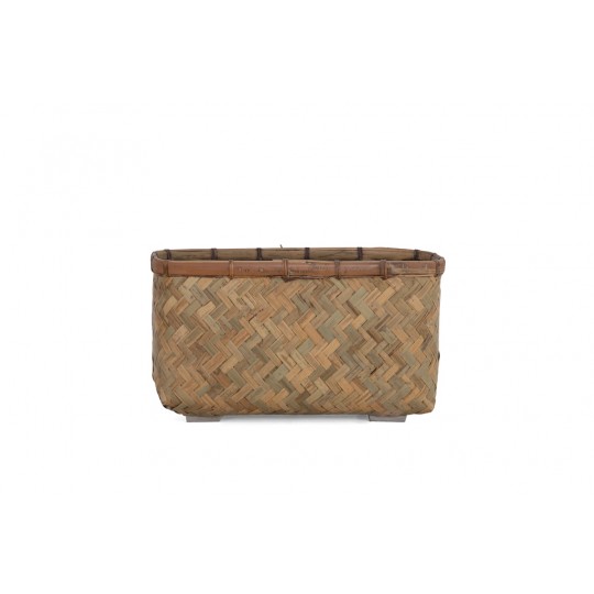 Γλάστρα Bamboo - M (40x20x21) - Des.06 bamboo και εσωτερική επένδυση από τσιμέντο Soulworks