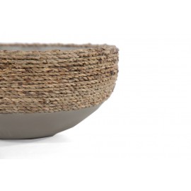 Γλάστρα Concrete - L (44x44x19) - Des.01 seagrass και εσωτερική επένδυση από τσιμέντο Soulworks
