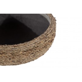 Γλάστρα Concrete - S (31x31x14) - Des.01 seagrass και εσωτερική επένδυση από τσιμέντο Soulworks