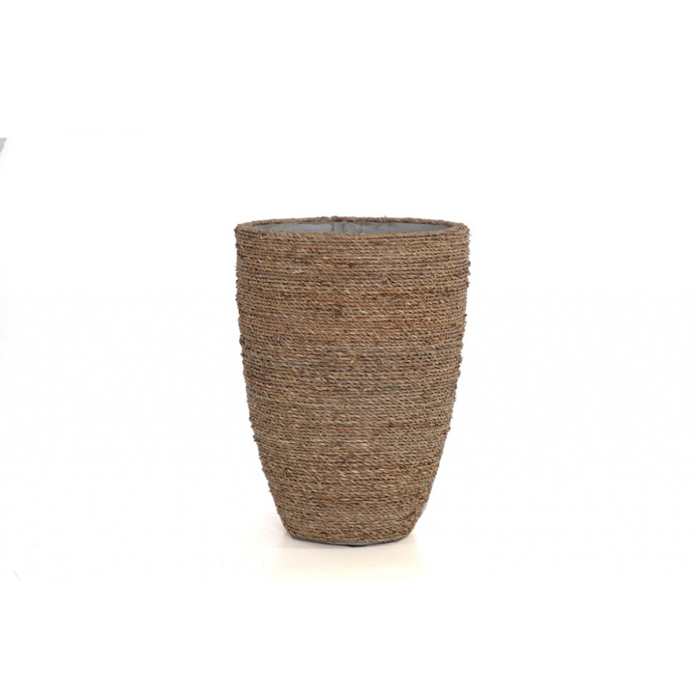 Γλάστρα Concrete - S (30x30x41) - Des.03 seagrass και εσωτερική επένδυση από τσιμέντο Soulworks