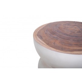 Σκαμπό Najib White Natural (40x40x45) suar wood Soulworks