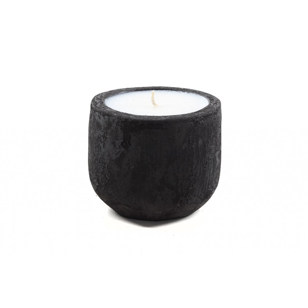 Κεραμικό Κηροπήγιο Mingi Black Spot Gray Large (15x15x14) Soulworks 0630027