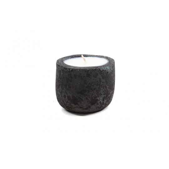 Κεραμικό Κηροπήγιο Mingi Black Spot Gray Medium (13x13x12) Soulworks 0630028