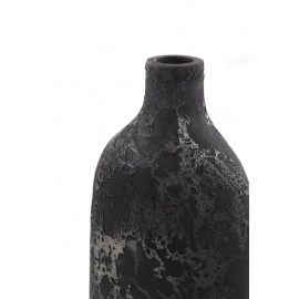 Κεραμικό Διακοσμητικό βάζο Siso Oki Black Spot Silver Medium (18x13x50) Soulworks 0630019