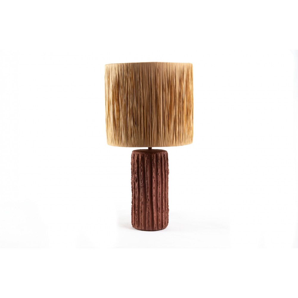 Επιτραπέζιο Φωτιστικό Brava Raffia Terracotta (36x36x60) Soulworks 0880003