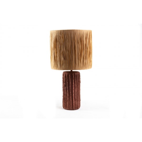 Επιτραπέζιο Φωτιστικό Brava Raffia Terracotta (36x36x60) Soulworks 0880003