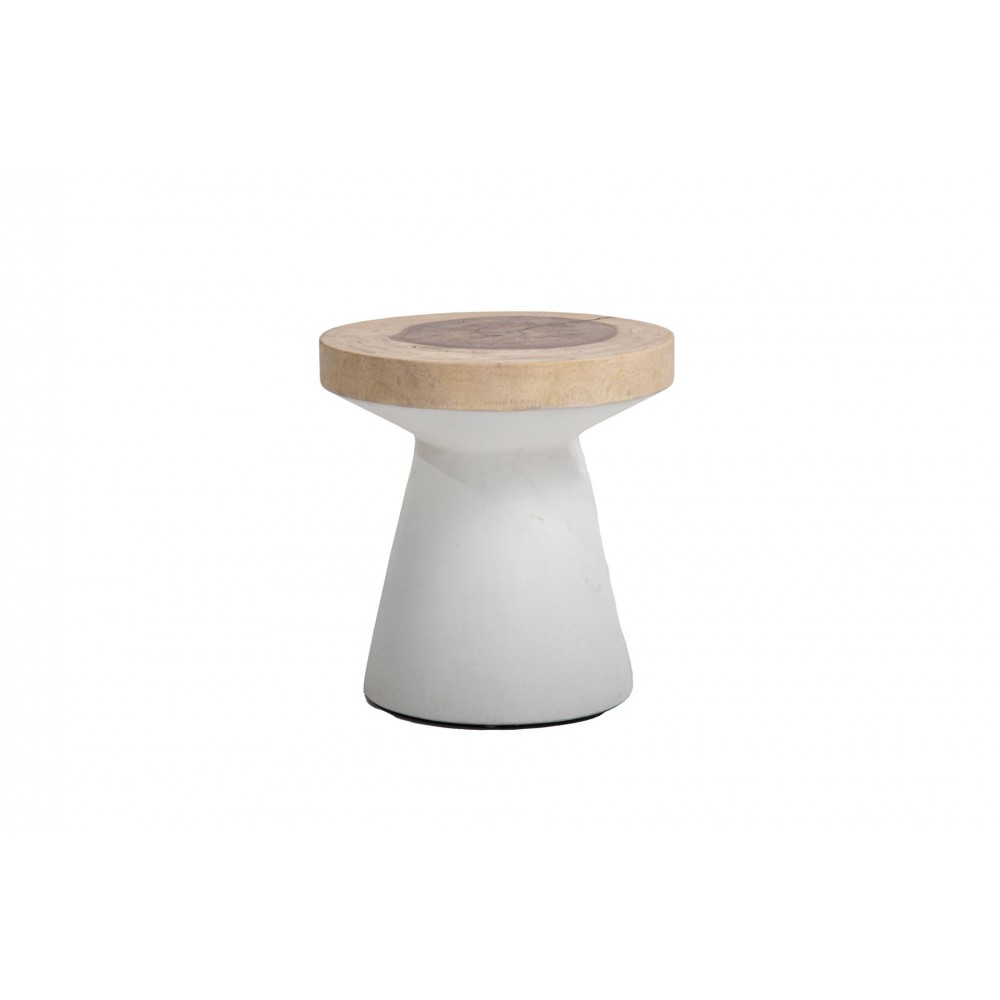 Βοηθητικό Τραπέζι Lind White Natural (40x40x40) Soulworks 0900003