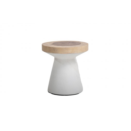 Βοηθητικό Τραπέζι Lind White Natural (40x40x40) Soulworks 0900003