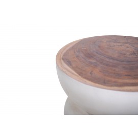 Σκαμπό Najib White Natural (40x40x45) Soulworks 0900009