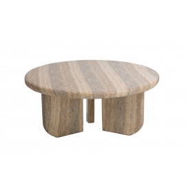 Τραπέζι Καθιστικού Frey Travertine (91x91x38) Soulworks 0910011