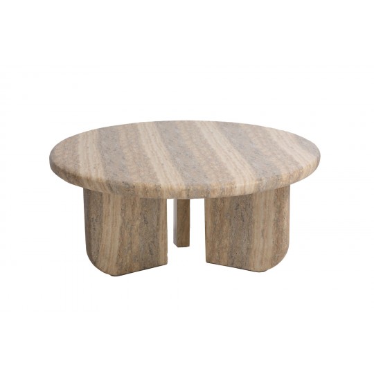 Τραπέζι Καθιστικού Frey Travertine (91x91x38) Soulworks 0910011