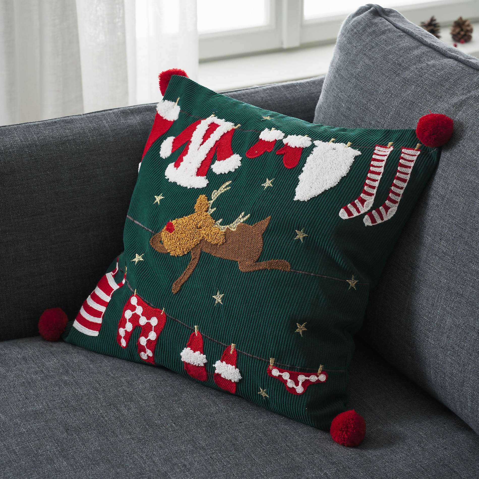 GOFIS HOME - Μαξιλαροθήκη 43x43cm Xmas 387