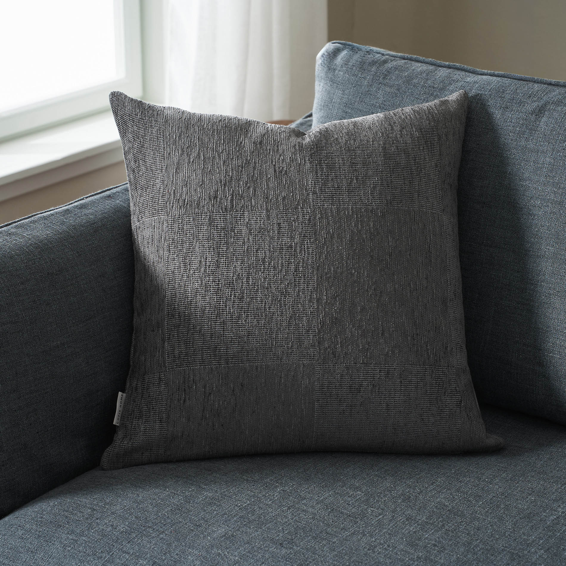 Μαξιλαροθήκη 50x50cm GOFIS HOME Zephyr Ink Grey 146/15
