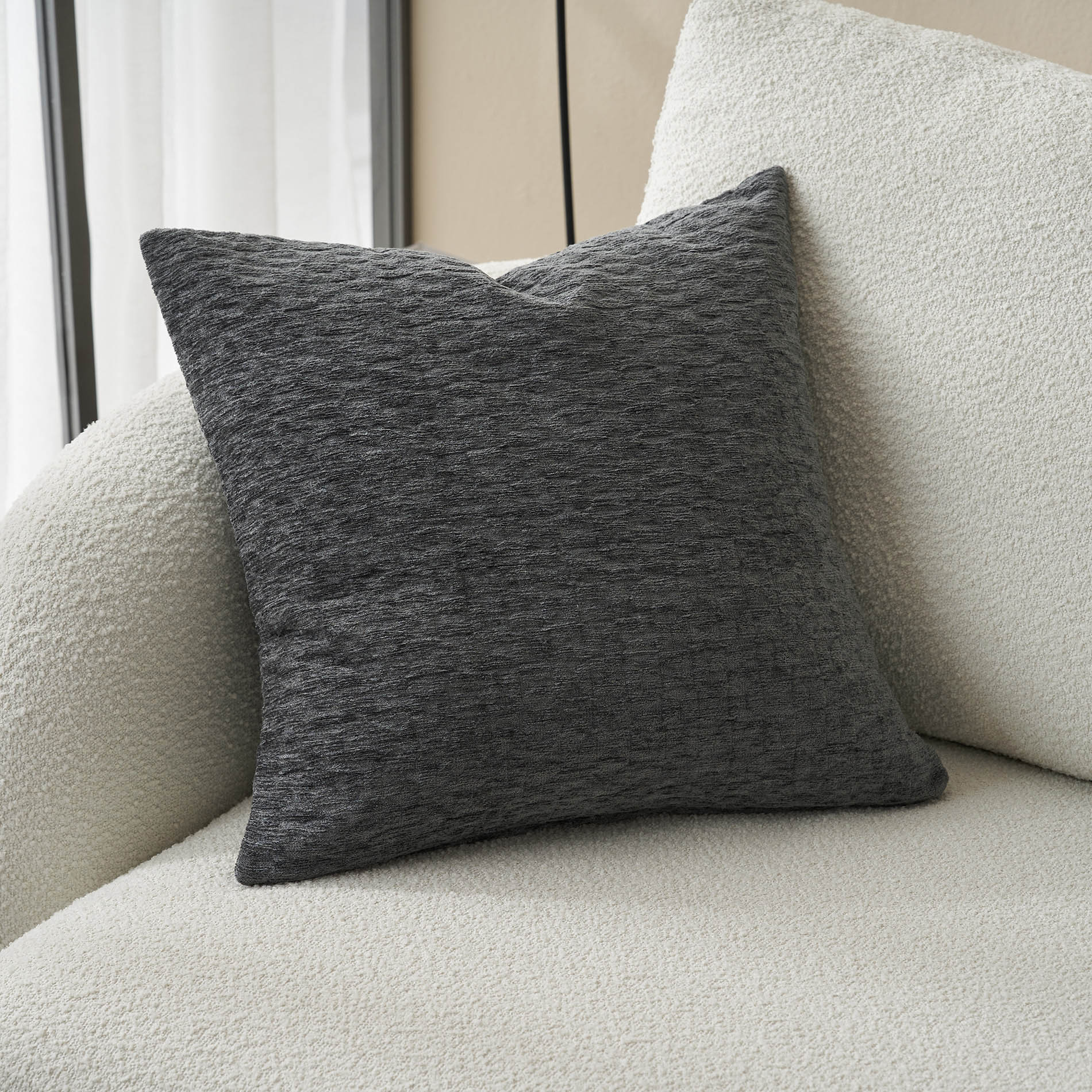 Μαξιλαροθήκη 50x50cm GOFIS HOME Ondine Pearl Grey 184/14