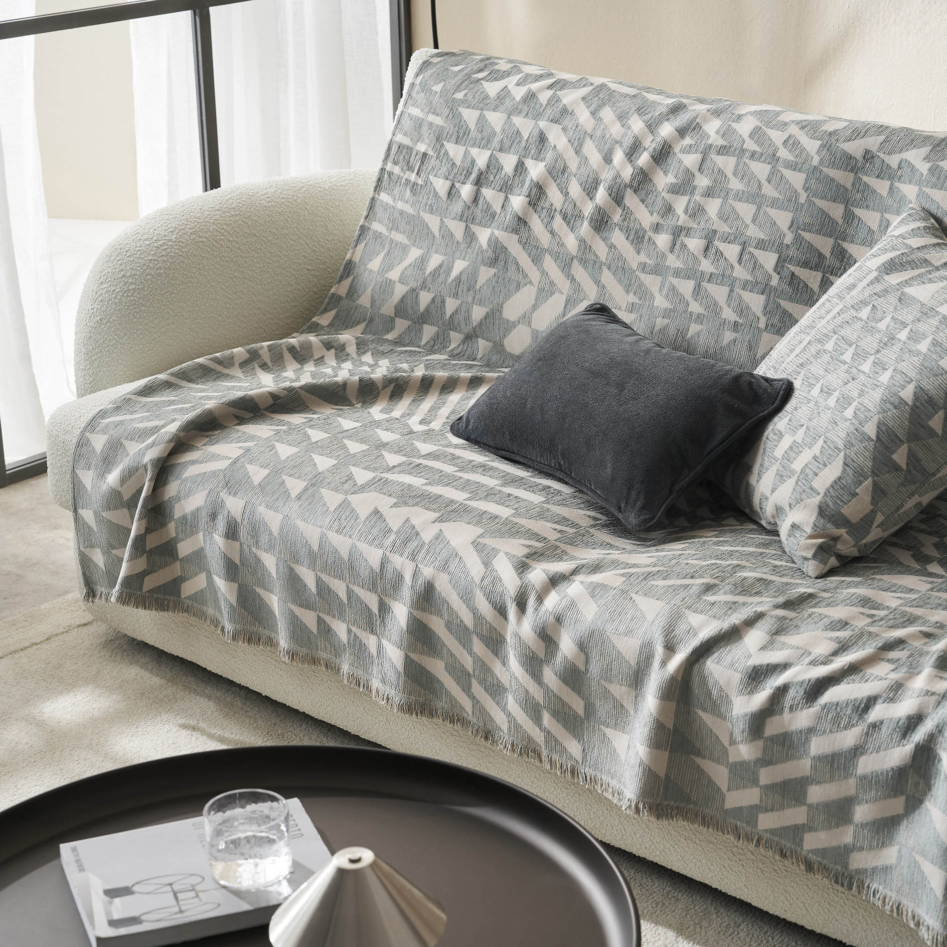 Ριχτάρι Πολυθρόνας 180x180cm GOFIS HOME Caspian Weed Grey 156/07