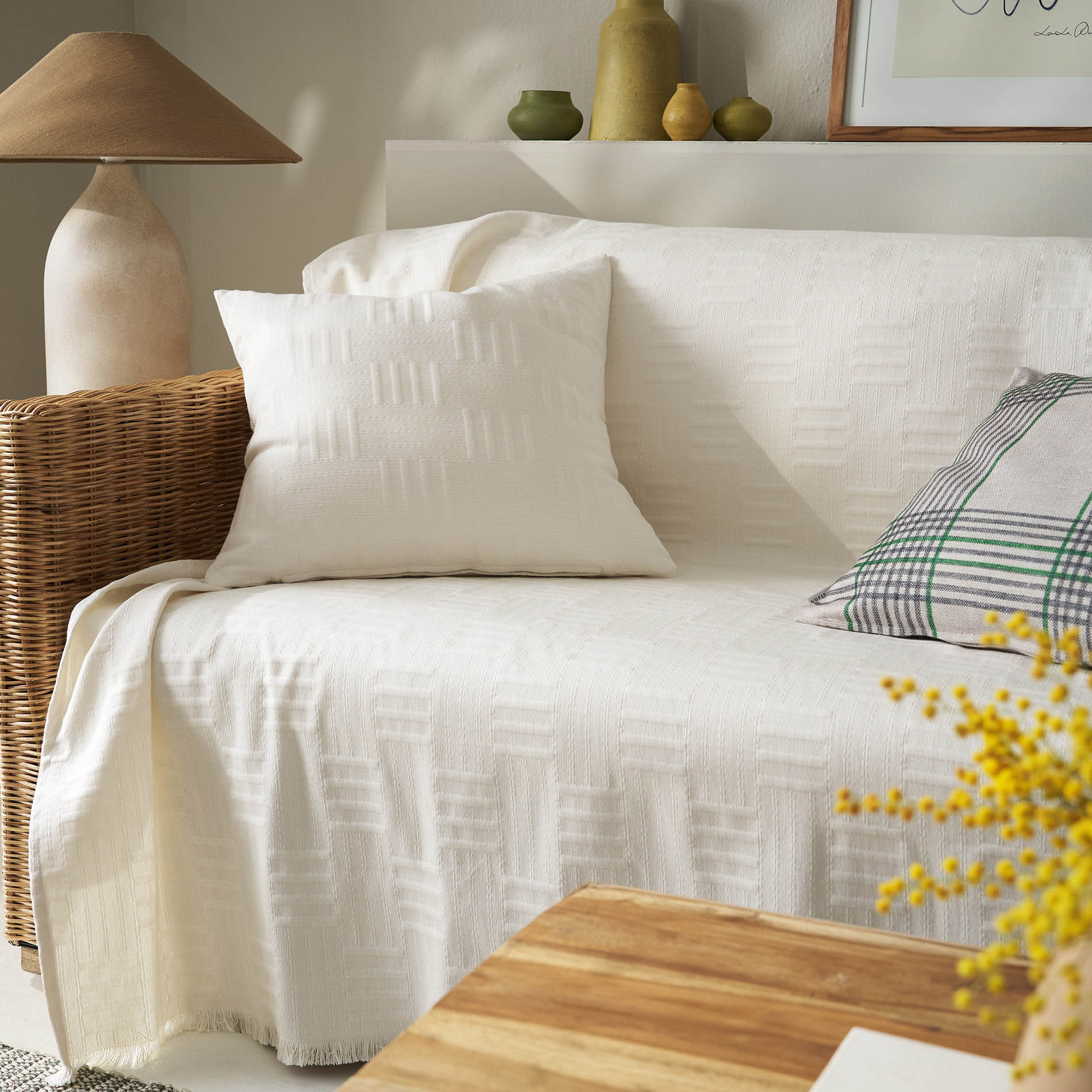 Ριχτάρι Τριθέσιου 180x300cm GOFIS HOME Calyra Ivory 654/05