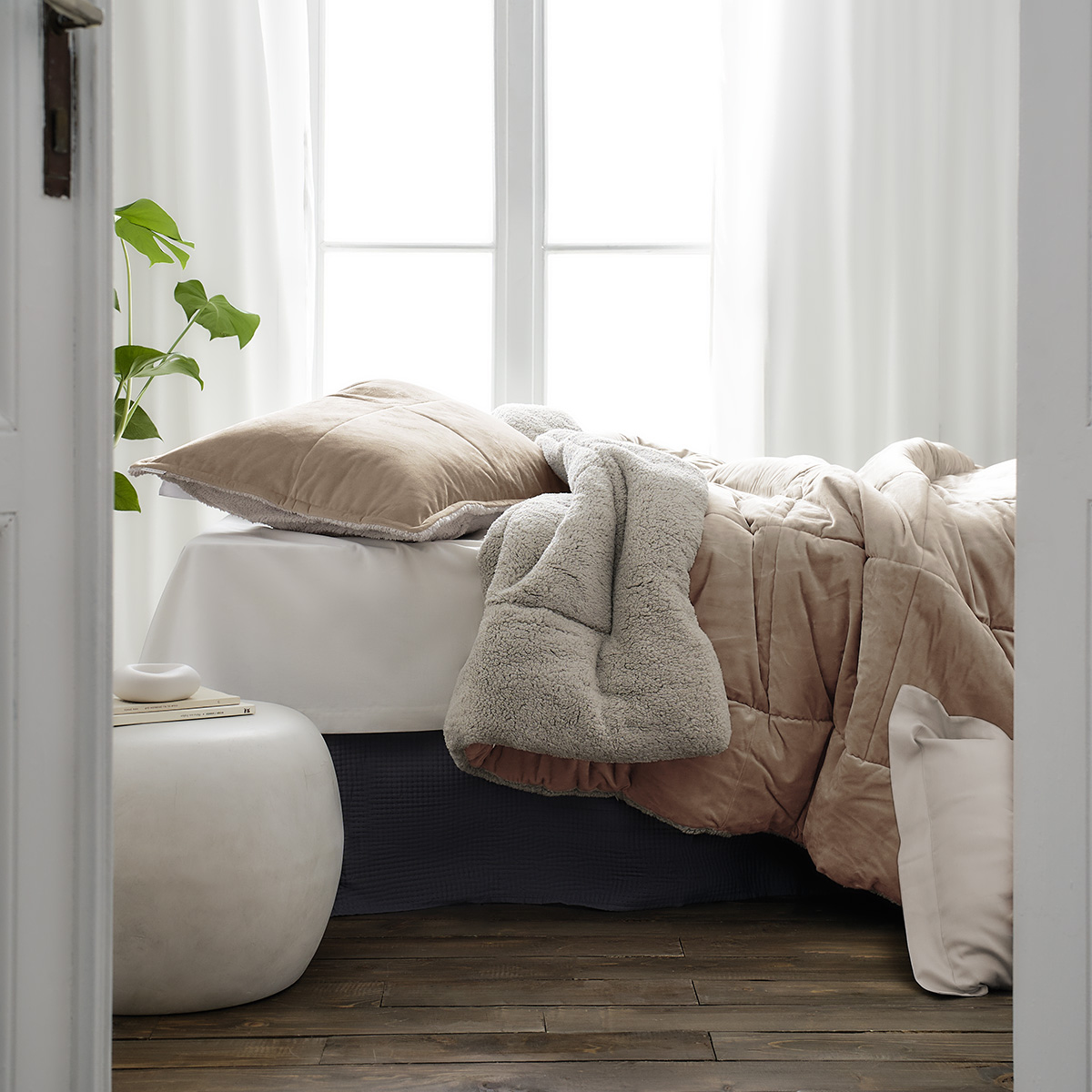 Πάπλωμα-Κουβέρτα 235x245cm GOFIS HOME Teddy Pearl Salmon 407/23