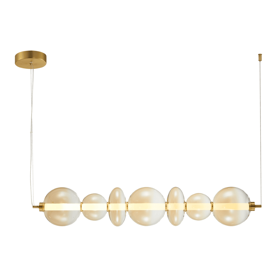 Milagro - LED Γυάλινο Κρεμαστό Φωτιστικό Daphne 118cm 40W Χρυσό Με Μελί Γυαλί