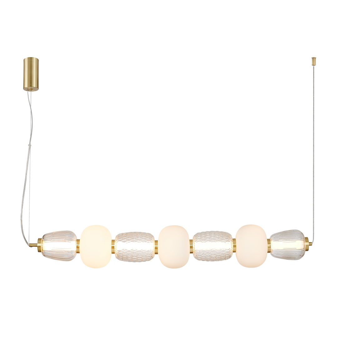 Milagro - LED Κρεμαστό Φωτιστικό Γυάλινο Caro 110cm 42W Χρυσό