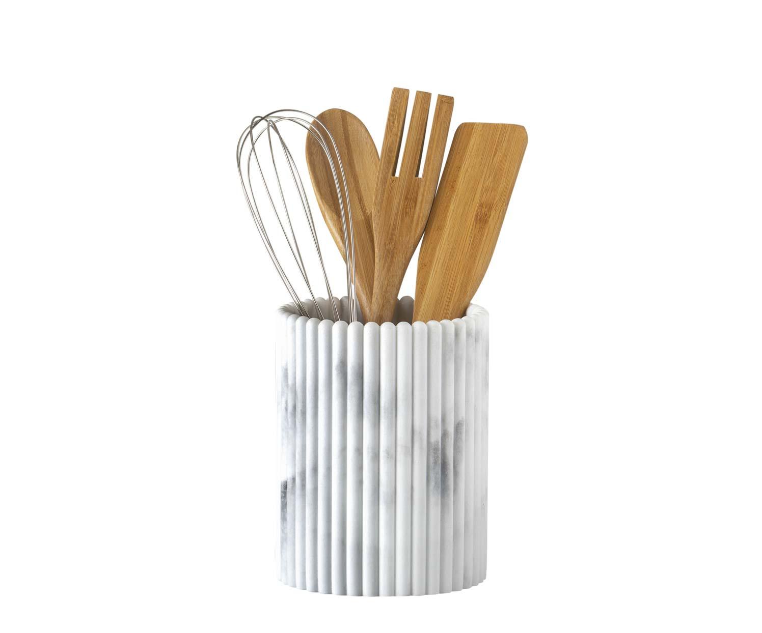 Andrea House - Θήκη Για Κουτάλες Με 4 Εργαλεία Κουζίνας Stripes Marble Effect