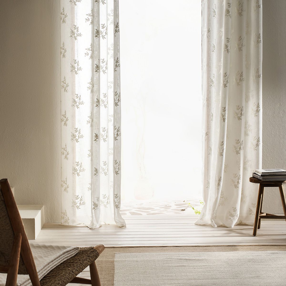 Gofis Home - Κουρτίνα Με Τρουκς 140x280cm Leaf Offwhite SS24 532/05