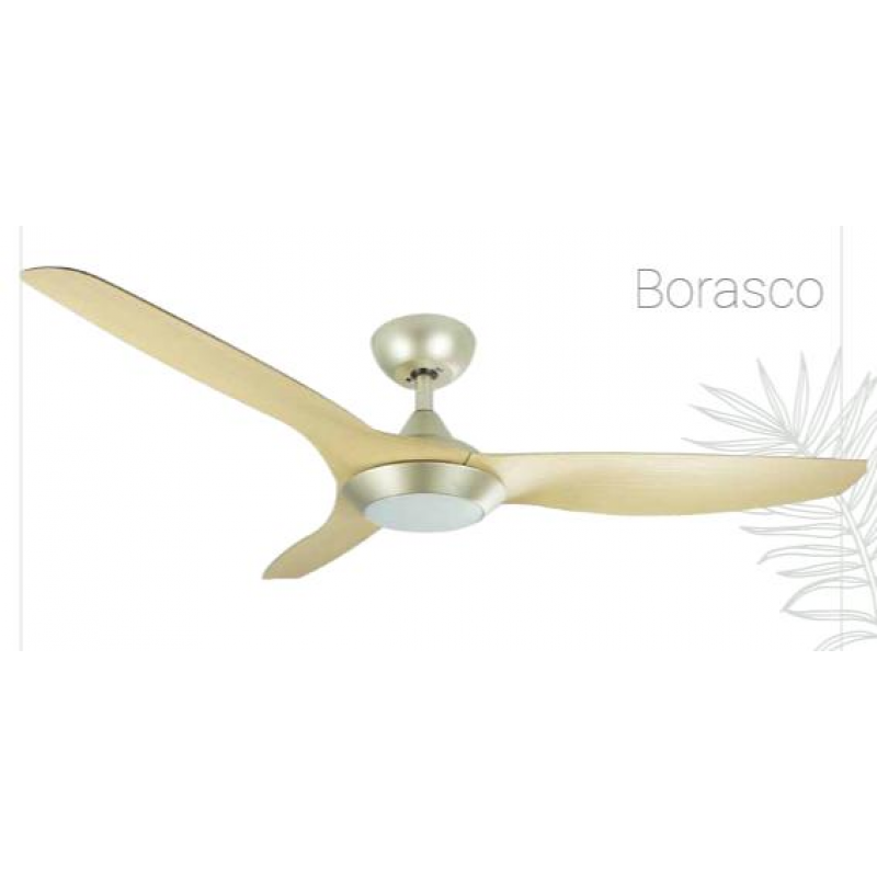 Lineme - Ανεμιστήρας Οροφής Borasco 52'' Νικελ Με Πλαστικά Πτερύγια Εφε Ξύλου 106cm