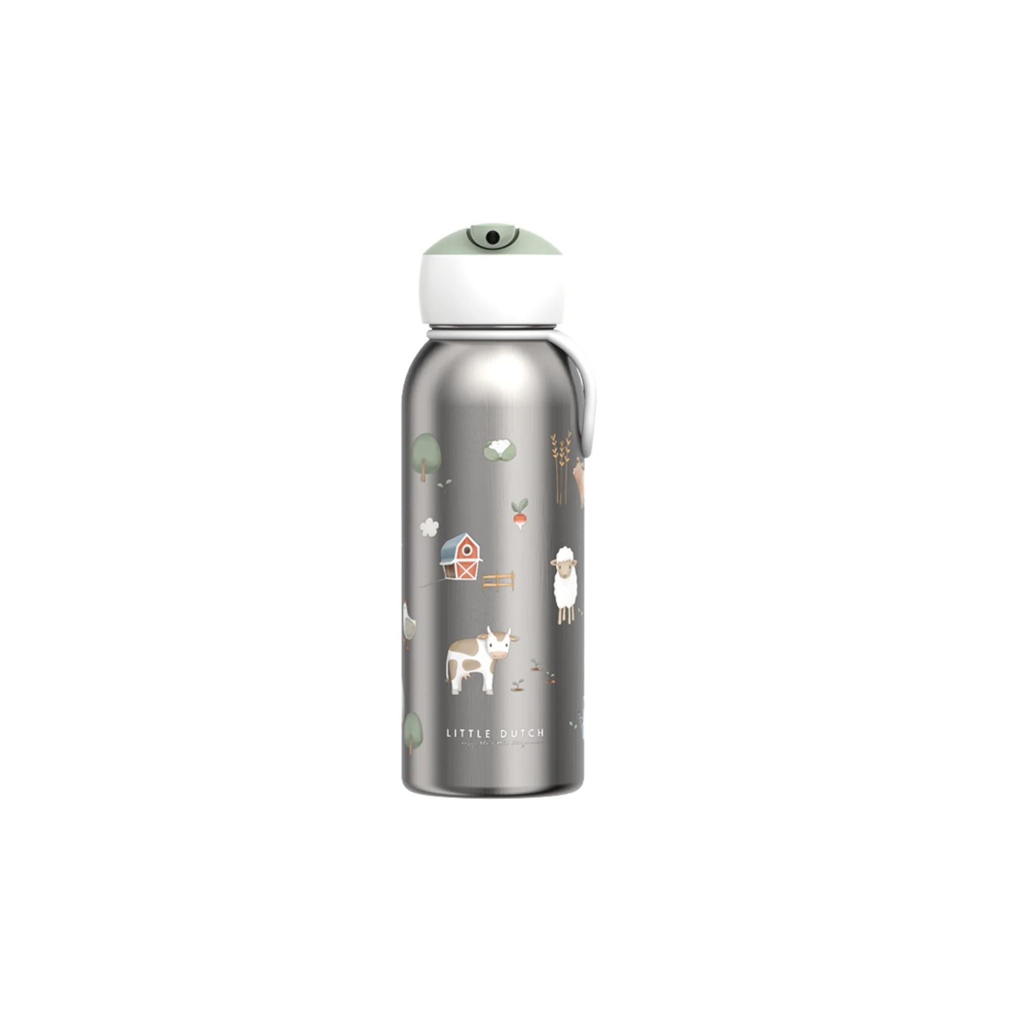 Little Dutch - Ανοξείδωτο Θερμός Flip-Up Campus Little Farm 350ml