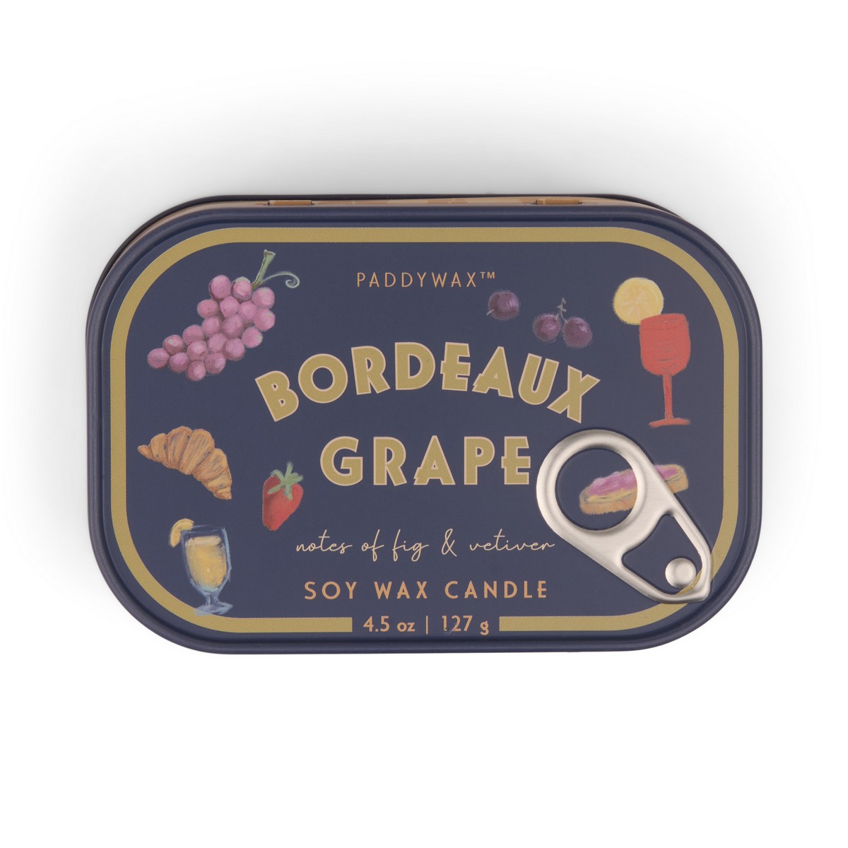 Paddywax - Bordeaux Grape Φυτικό Κερί 127gr Σε Μεταλλικό Δοχείο-Κονσέρβα Bistro Grapes