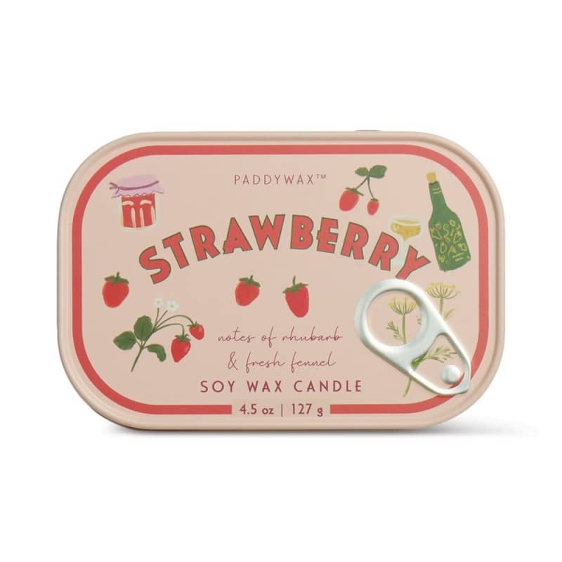 Paddywax - Strawberry Φυτικό Κερί 127gr Σε Μεταλλικό Δοχείο-Κονσέρβα Bistro