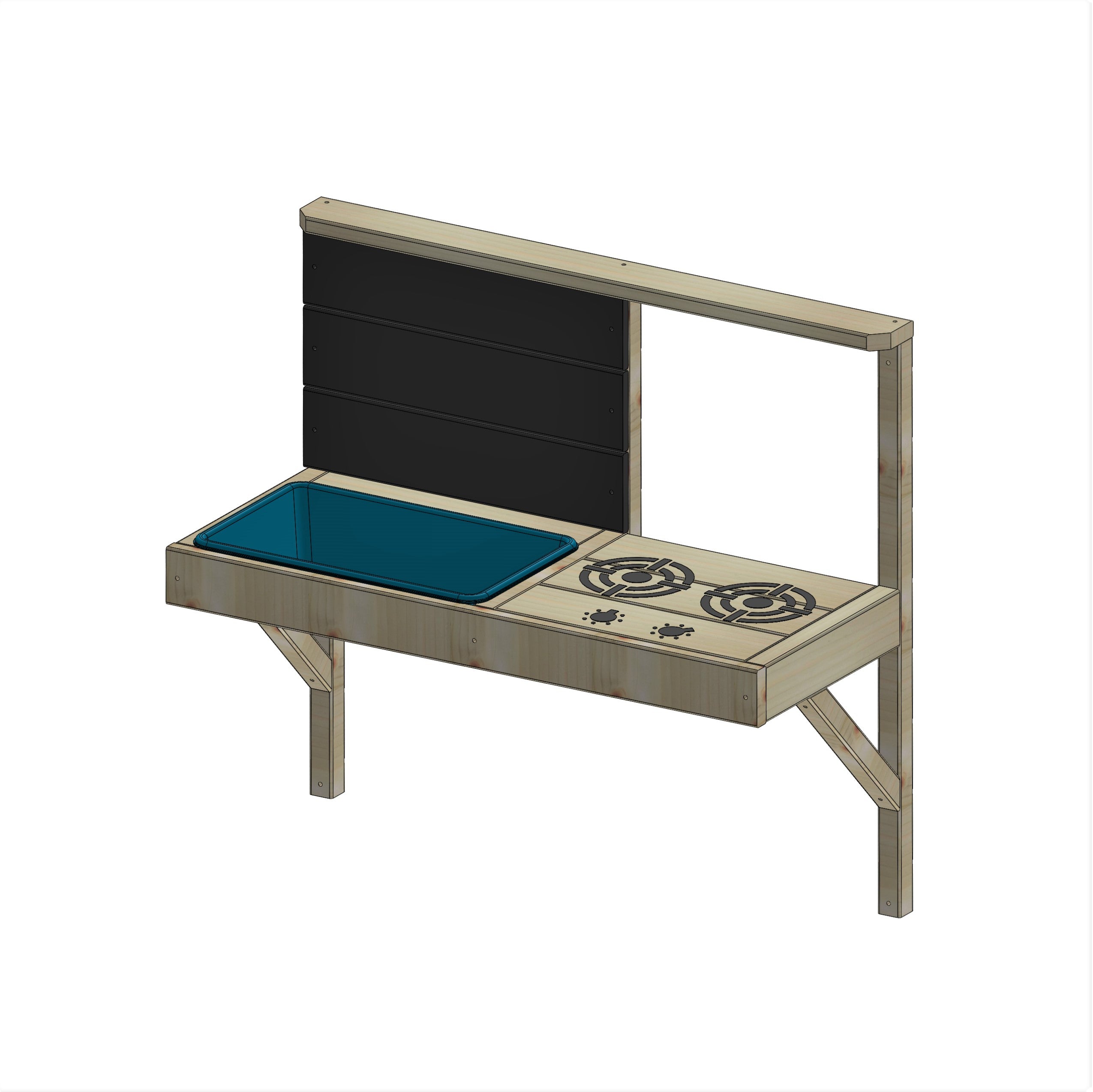 Wendi Toys - Ξύλινη Κουζίνα Για Σπιτάκι Εξωτερικού Χώρου