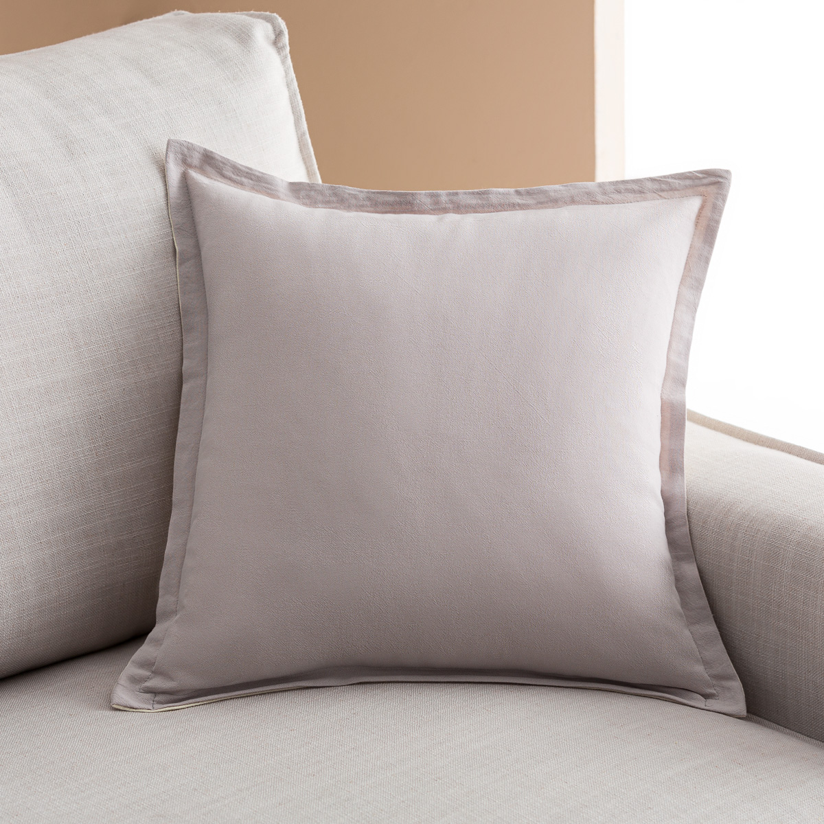 Gofis Home - Μαξιλαροθήκη Light Veil 43x43cm Water Grey/Vanilla 309/34